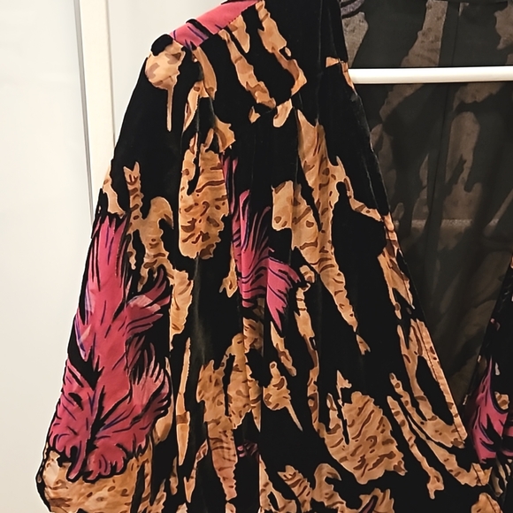 Long velvet/sheer floaty wrap dress -Zara L - Picture 3 of 3